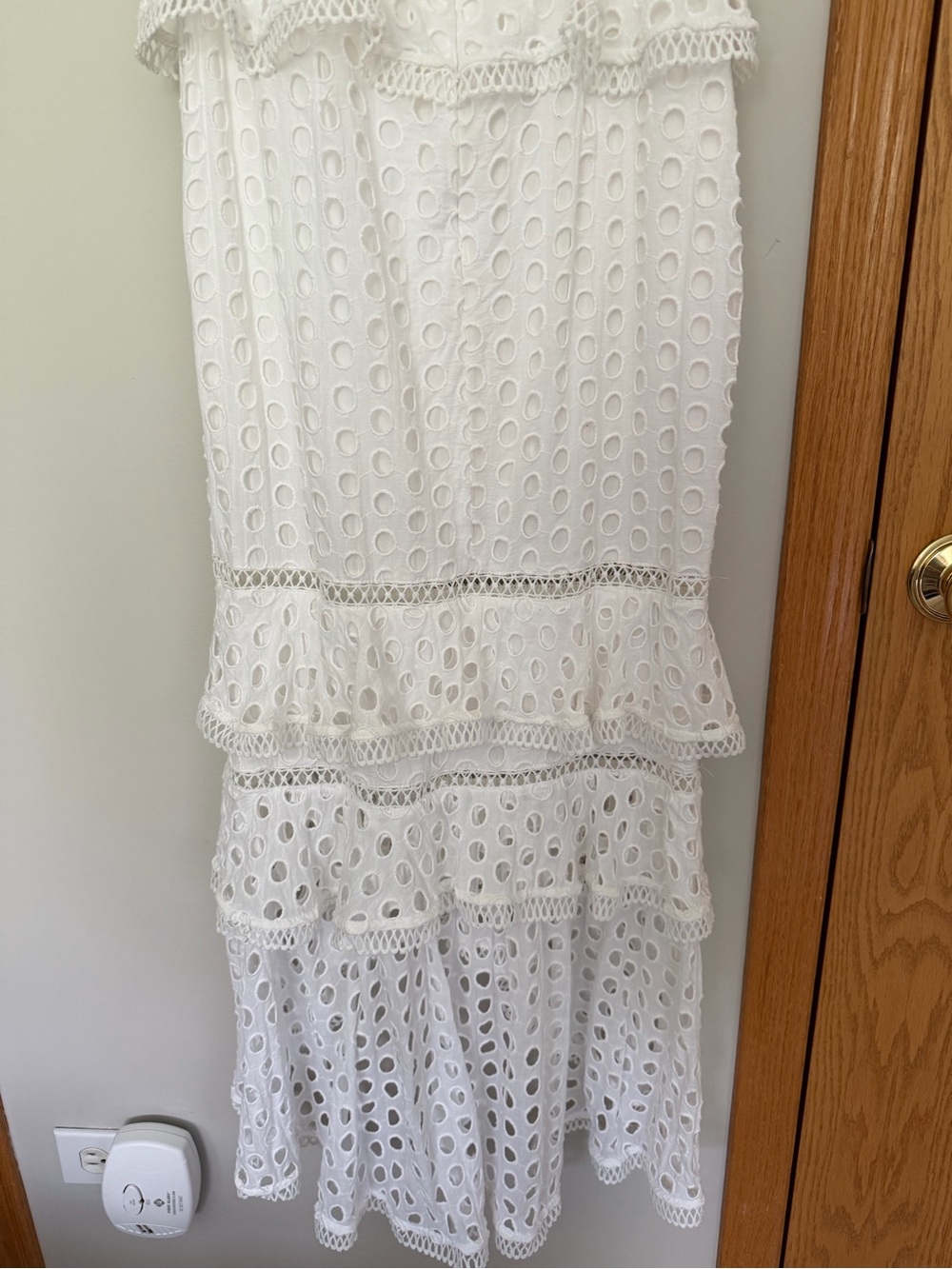 Addison Eyelet Ruffle Midi Dress - White - Picture 8 of 10